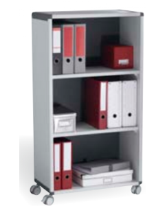 Fast Paper Mobile Bookcase 3 Compartment 2 Shelves Grey/Charcoal - F381K211