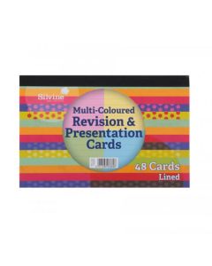 Silvine Revision and Presentation Cards Ruled 152x102mm Assorted Colours (Pack 48) - CR50AC