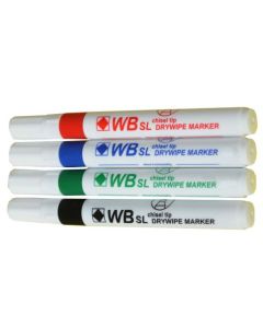 ValueX Whiteboard Marker Chisel Tip 2-5mm Line Assorted Colours (Pack 4) - 8720WT4