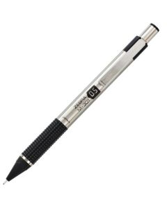 Zebra F-301 Deluxe Retractable Ballpoint Pen 1.0mm Tip 0.5mm Line Stainless Steel Barrel Black Ink (Pack 2) - 1050