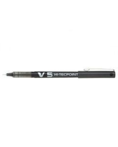 Pilot V5 Hi-Tecpoint Liquid Ink Rollerball Pen 0.5mm Tip 0.3mm Line Black (Pack 20) - 3131910516507
