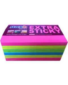 ValueX Extra Sticky Notes 76x127mm 90 Sheets Neon Colours (Pack 6) 21687