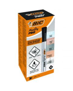 Bic Marking Pro Permanent Marker Bullet Tip 1.1mm Line Black (Pack 12) - 964800