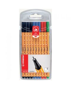 STABILO point 88 Fineliner Pen 0.4mm Line Assorted Office Colours (Wallet 10) - 87-1468