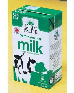 Dairy Pride Semi Skimmed Long Life Milk 1 Litre (Pack 12) 402066