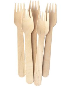 Caterpack Natural Birchwood Fork (Pack 100) - 10568