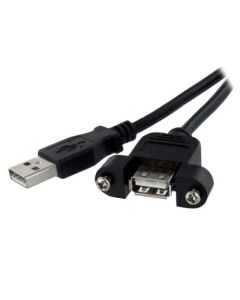 StarTech.com 3 ft Panel Mount USB Cable A to A