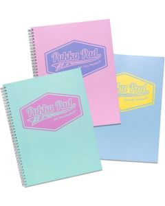 Pukka Pad Jotta A4 Wirebound Card Cover Notebook Ruled 200 Pages Pastel Blue/Pink/Mint (Pack 3) - 8628-PST