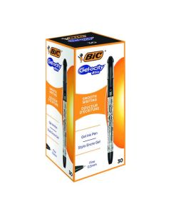 Bic Gel-ocity Stic Gel Rollerball Pen 0.5mm Line Black (Pack 30) - CEL1010266