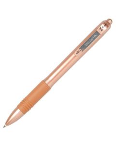 Zebra Z-Grip Rose Gold Retractable Ballpoint Pen 1.0mm Tip 0.6mm Line Rose Gold Barrel Black Ink (Pack 12) - 15060