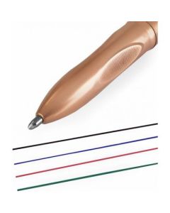 Zebra Rose Gold 4 Colour Ballpoint Pen 1.0mm Tip 0.7mm Line Rose Gold Barrel Black/Blue/Green/Red Ink (Pack 10) - 81460