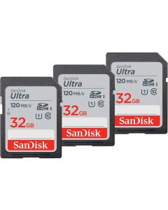 SanDisk 32GB Ultra Class 10 UHSI SDHC Memory Cards 3 Pack