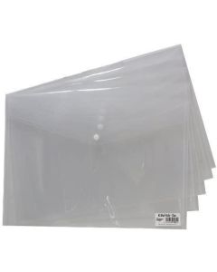ValueX Press Stud Plastic Wallet 200 Micron A3 Clear 301531