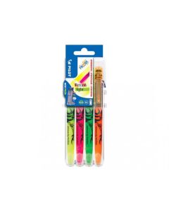Pilot Set2Go FriXion Erasable Highlighter Pen Chisel Tip 3.8mm Line Assorted Colours (Pack 4) - 3131910546818