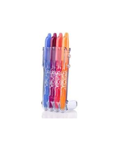 Pilot Set2Go FriXion Erasable Gel Rollerball Pen 0.7mm Tip 0.35mm Line Sky Blue/Purple/Coral Pink/Apricot (Pack 4) - 3131910551584