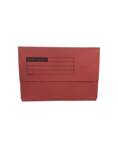 ValueX Document Wallet Manilla Foolscap Half Flap 250gsm Red (Pack 50) - 45918DENT