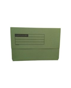ValueX Document Wallet Manilla Foolscap Half Flap 250gsm Green (Pack 50) - 45914DENT