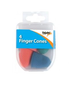 ValueX Finger Thimblet Cones Assorted Colours and Sizes (Pack 4) 301596