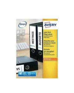 Avery Lever Arch Labels Inkjet 200x60mm White 4 Labels per Sheet (Pack 40 Labels) - J8171-10