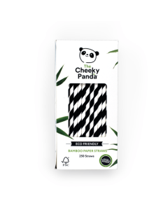 Cheeky Panda Bamboo Paper Straws Black Stripe (Pack 250) 0111129