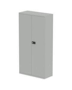 Qube by Bisley 2 Door Stationery Cupboard with Shelves Goose Grey BS0028