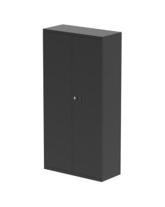 Qube by Bisley 2 Door Stationery Cupboard with Shelves Black BS0027