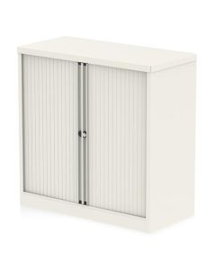 Qube by Bisley Side Tambour Cupboard 1000mm without Shelves Chalk White BS0002