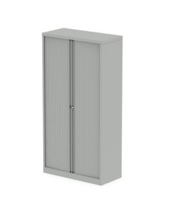Qube by Bisley Side Tambour Cupboard 2000mm without Shelves Goose Grey BS0014