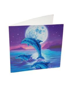 Crystal Art Dolphin Pod 18 x 18cm Card CCK-A11