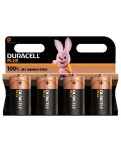 Duracell Plus D Alkaline Batteries (Pack 4) MN1300B4PLUS