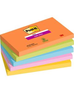 Post it Super Sticky Notes Boost Colours 76x127mm 90 Sheets (Pack 5) 7100258793