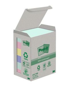 Post it Recycled Notes Assorted Colours 38x51mm 100 Sheets (Pack 6) 7100259445