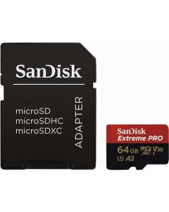 SanDisk Extreme PRO 64GB MicroSDXC Memory Card and Adapter
