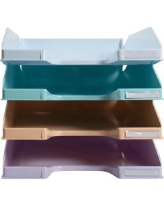 Exacompta Letter Trays Combo Midi Aquarel Glossy Pastel (Pack 4) 113296SETD