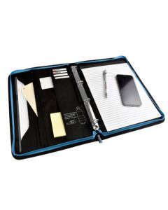 Monolith Blueline Zipped with Ringbinder Meeting and Conference Folder A4 Black 3352