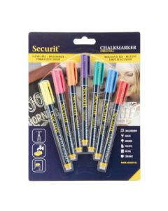 Securit Liquid Chalk Markers 1-2mm Nib Assorted Colours (Pack 7) - BL-SMA100-V7-AS