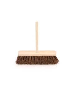 ValueX Broom Head Stiff Bassine 12 inches Wide Fitted With 4 Foot Wooden Handle 0906214