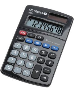 Olympia 2501 8 Digit Pocket Calculator Black 40185