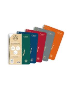 Clairefontaine Forever Recycled A5 Wirebound Notebooks 120 Pages 90gsm Feint Ruled Paper Assorted Colours (Pack 5) - 68416C