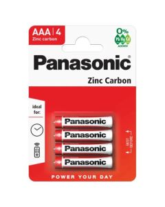 Panasonic Zinc Batteries AAA R03 1.5V (Pack 4) - PANAR03RB4