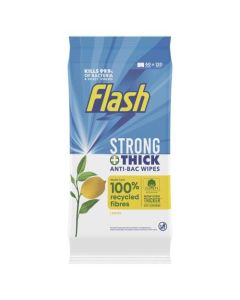 Flash Anti-Bacterial Large Wipes Lemon (pack 60 Large or 120 Small) - 0706127OP