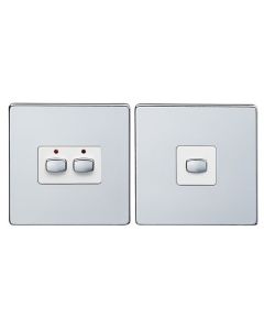 EnerGenie MiHome Smart Polished Chrome 2 Gang Light Switch