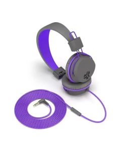 JLab Audio JBuddies Studio Over Ear Folding Kids Headphones Purple Grey