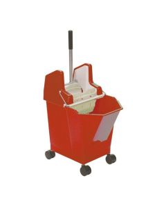 ValueX Mop Bucket With Wringer 9 Litre With Castors Red - 0907062