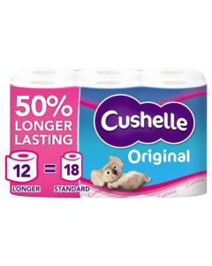 Cushelle Original Toilet Tissue Extra Long Rolls White (Pack 12) - 1102184OP