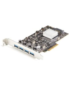 StarTech.com 4-Port USB PCIe Card - 10Gbps USB 3.1 3.2 Gen 2 Type-A PCI Express Expansion Card with 2 Controllers