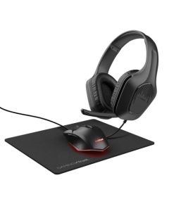 Trust GXT 790P Tridox 3in1 Bundle Black Zirox Wired 3.5mm Headset Felox 6400 DPI Wired Mouse and Mousepad