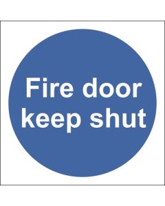 Seco Mandatory Safety Sign Fire Door Keep Shut Semi Rigid Plastic 100 x 100mm - M014SRP100X100