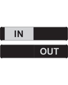 Seco Sliding Sign IN/OUT Door Sign Self Adhesive 255 x 52mm - OF166