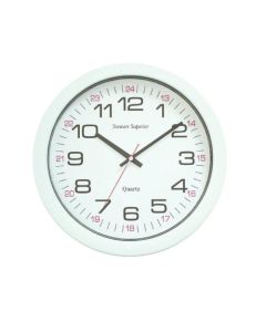 Seco Quartz 24 Hour Wall Clock 255mm Diameter White - 777
